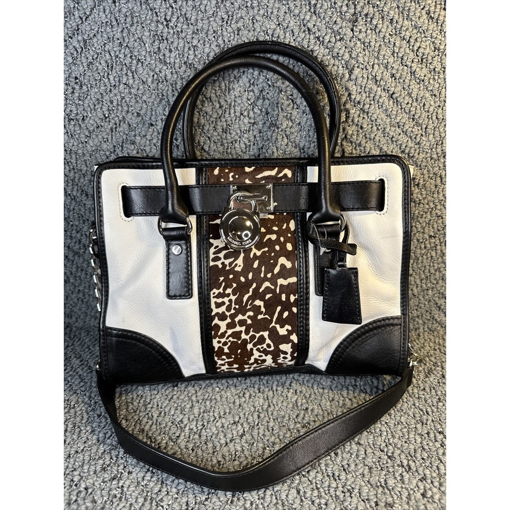 Michael Kors Hamilton Cowhide Leather Handbag Purse READ